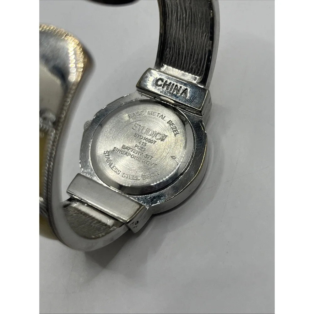 Studio Time Women's Quartz Watch Bangle Band Rhinestone Bezel- New Battery